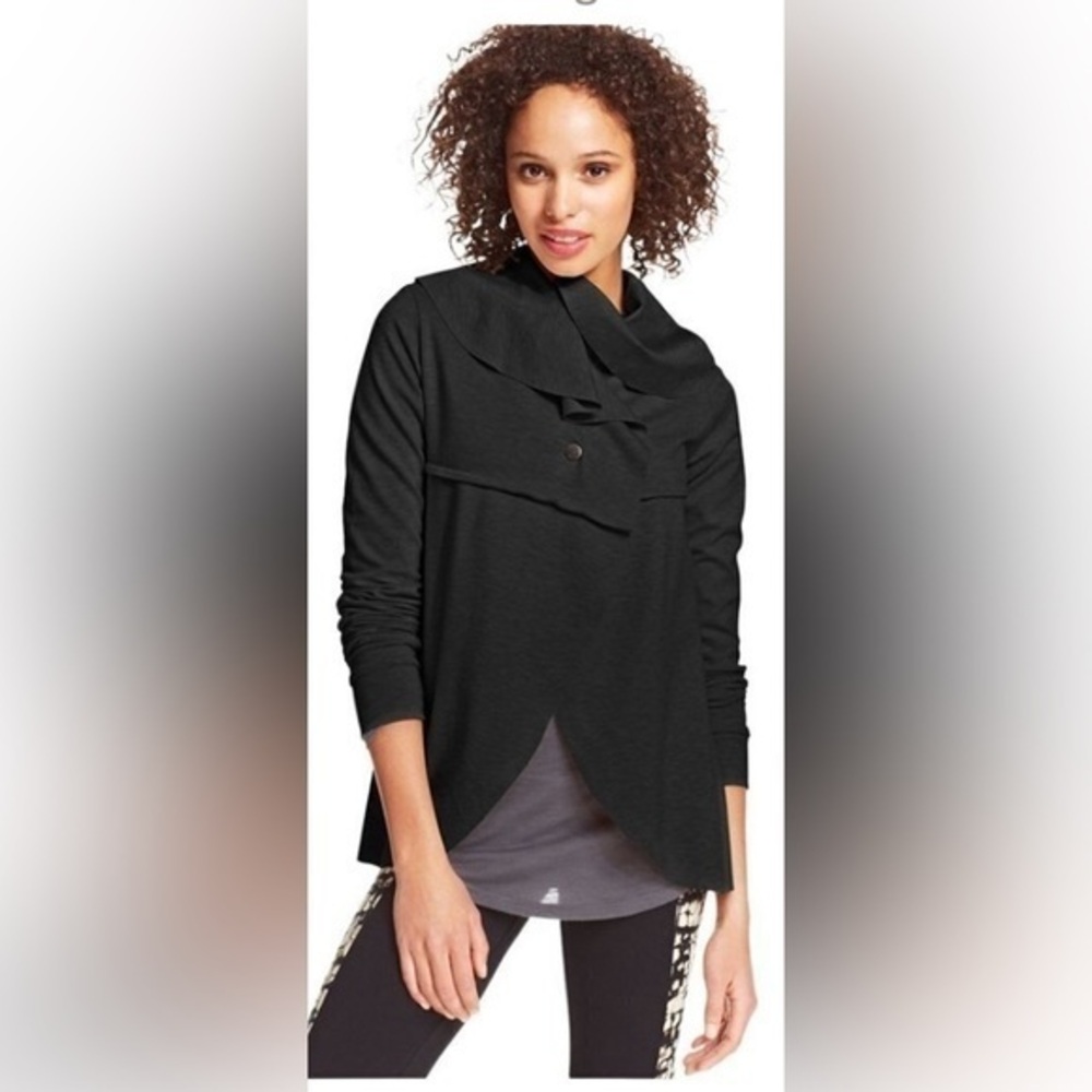 Black Snap Front Cardigan, Size Large